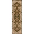 Perfectpillows 2 ft. 7 in. x 12 ft. Timeless Abbasi Traditional Runner Area Rug - Green PE78329